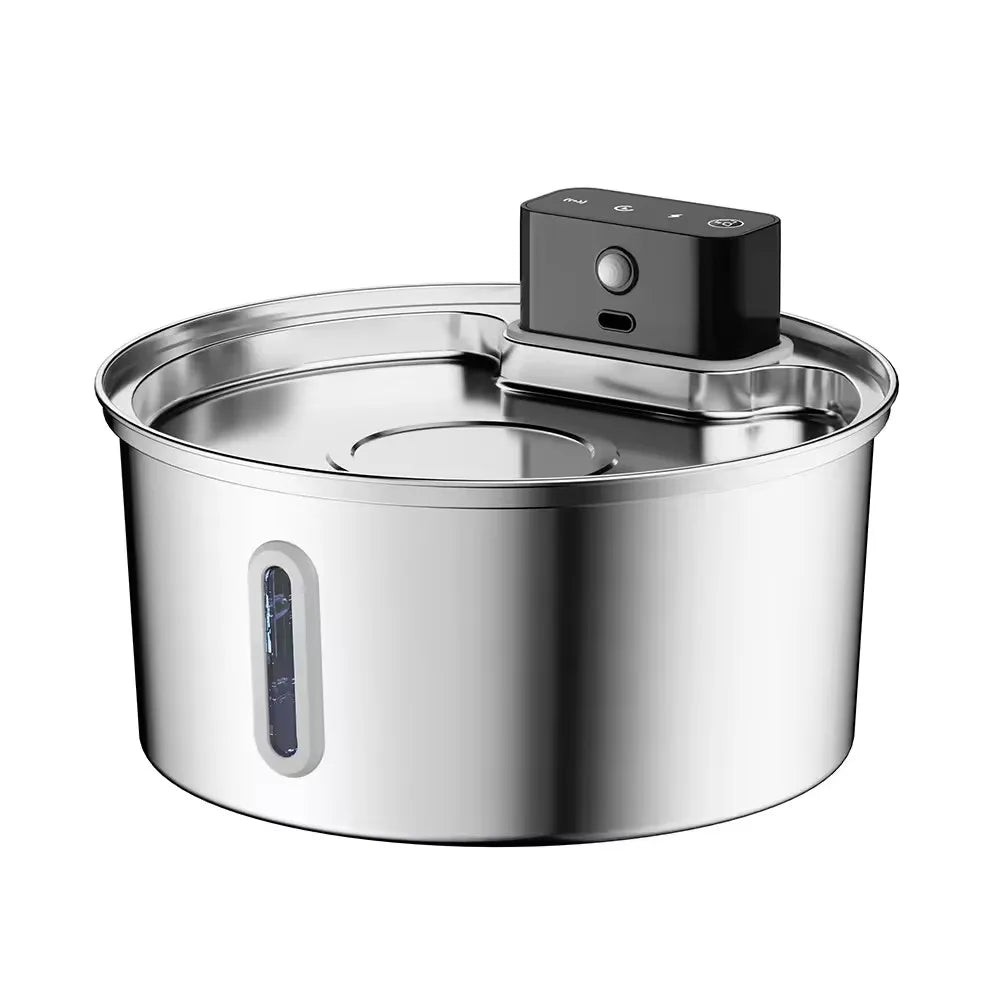 OEM ODM 3.2L Stainless Steel Wireless Automatic Cat Water Fountain Cordless 4000mah Battery Power Portable Motion Sensor Indoor