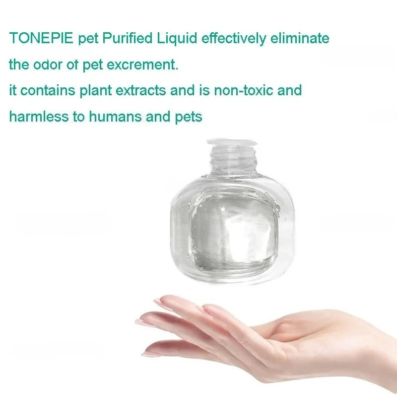 Smart Self-Cleaning Tonepie Automatic Cat Litter Box Accessories Purification Concentrated Liquid Easy Clean Deodorant Plastic