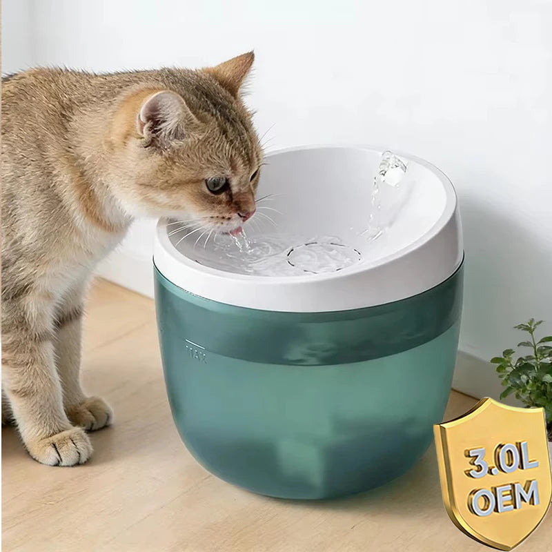 3L Automatic Cat Water Fountain Plastic Pet Water Dispenser with Filtere Quiet Cat Fountain Water Bowl for Cat Dog