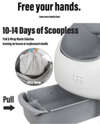 Open-Top Automatic Cat Litter Box Self-cleaning Litter Box for Cats APP Control Odor-Free Waste Disposal with Trash Bags