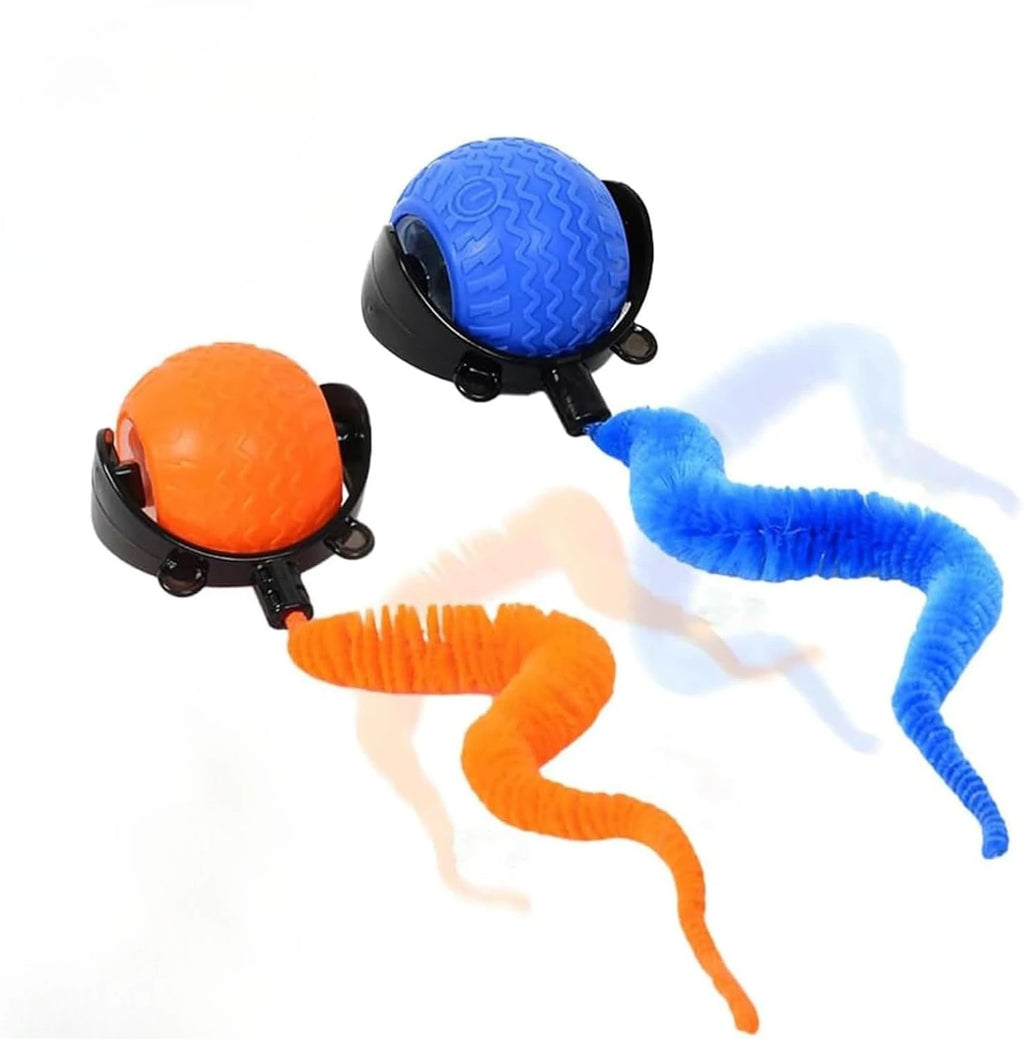 2Pack Interactive Cat Toy for Indoor Cats Speedy Ball with Tail Automatic Moving Cat Balls for Bored Indoor Adult Cats