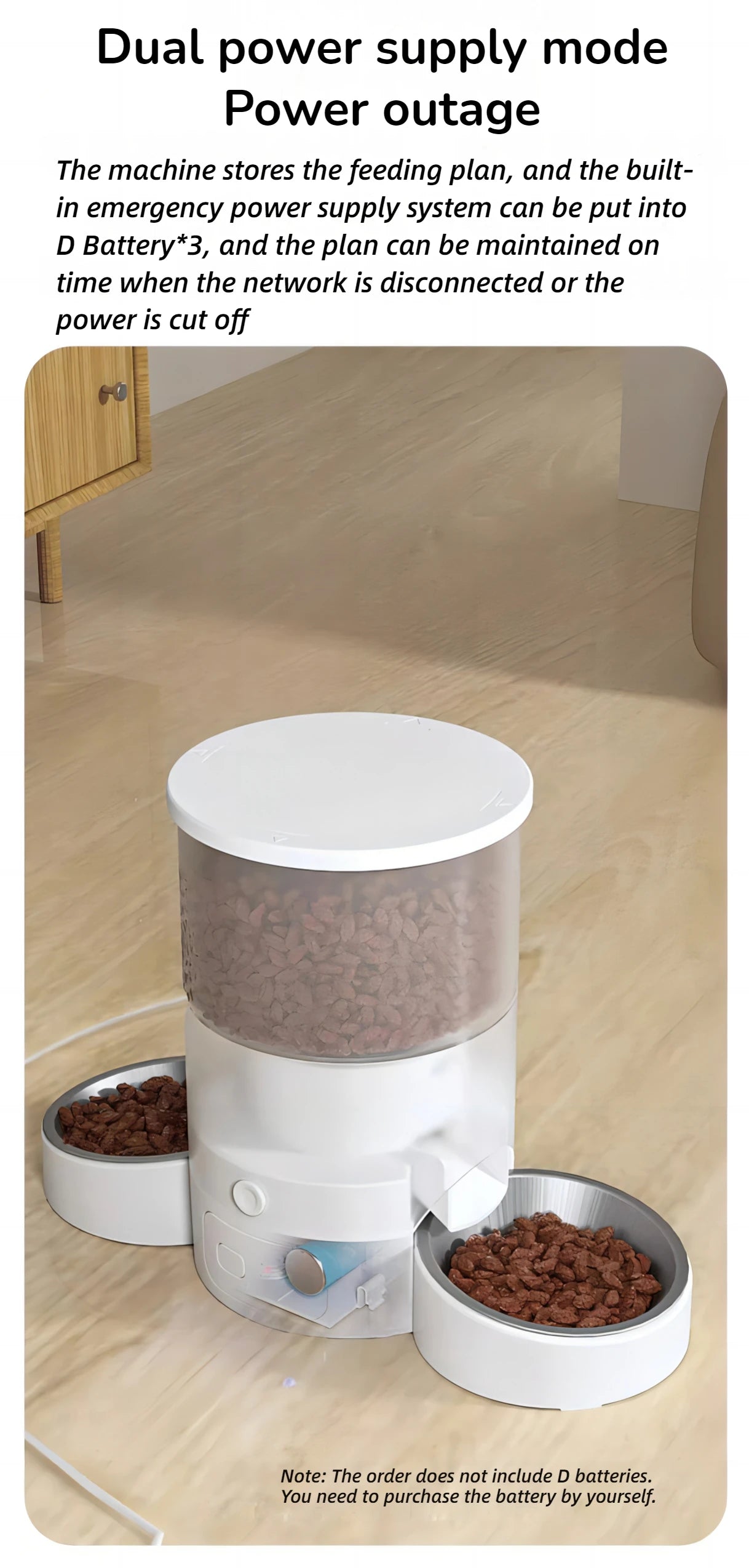 3L Two Bowls OEM Smart Automatic Dog Feeder WIFI Remote Control Dog Food Dispenser  Timing Automatic Pet Feeder Cat Dog Products