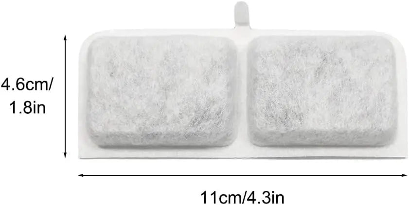 4PCS Automatic Cat Water Fountain Replacement Filters with Activated Carbon & Non-Woven Fabric Strainer Systems Easy to Clean