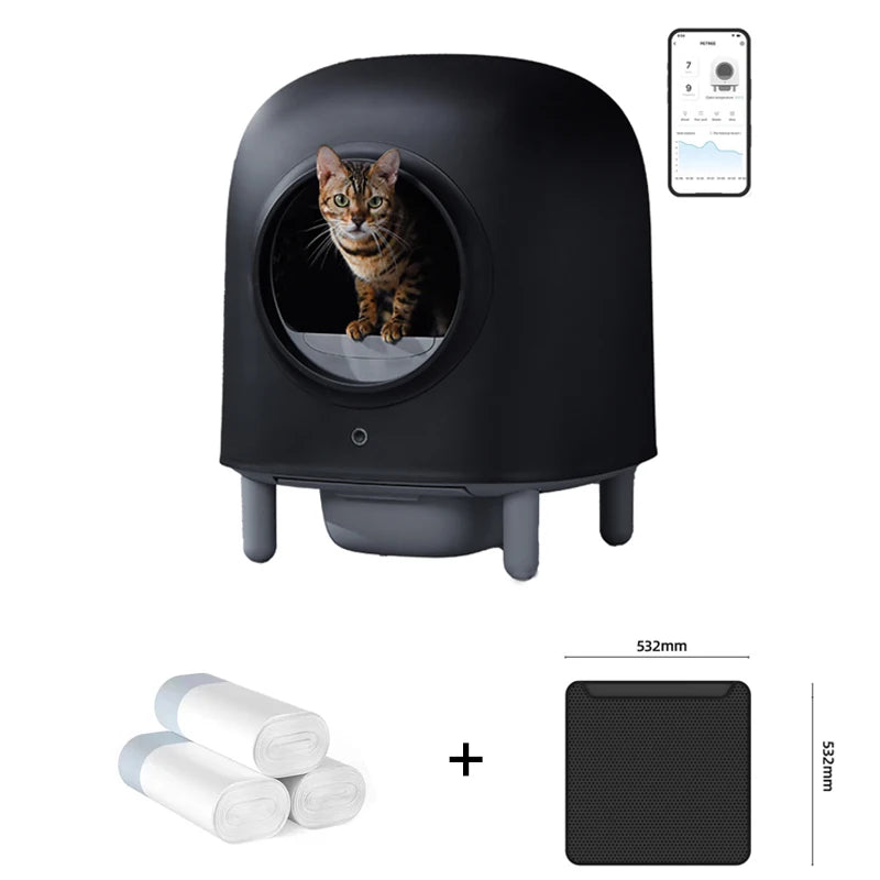 Petree Smart Cat Litter Box Automatic Self-cleaning cat Toilet Litter Box WIFI Remote Control Pet Tray Detachable Cat Toilet