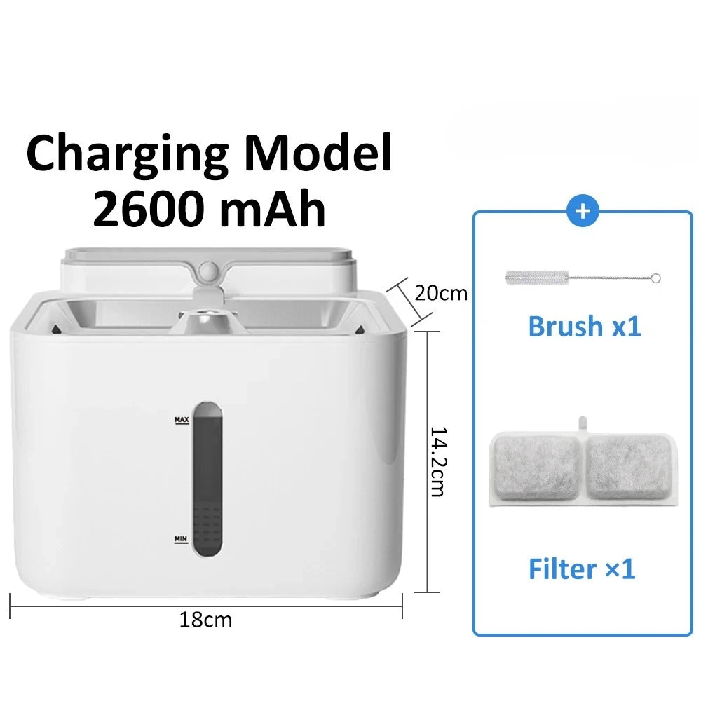 3L Automatic Cat Water Fountain Wireless Sense Dog Drink Bowl Portable Rechargeable Dispenser Pet Drinking Fountain for Cats