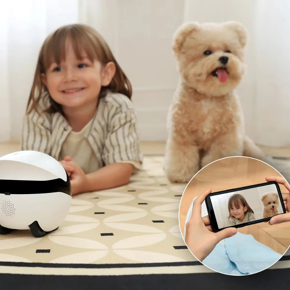 Indoor Cat Toy with Pulley and HD Camera Two-way Voice Call & Privacy Management Smart Robot Interactive Cat Toys