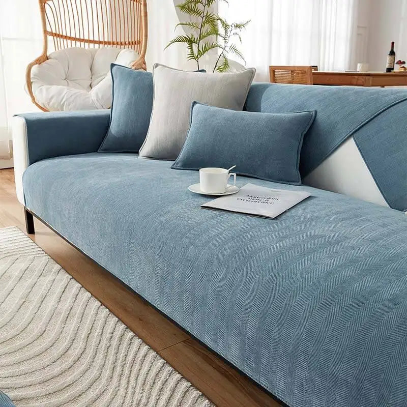 Herringbone Chenille Fabric Furniture Protector Cat Sofa Cover Pet Couch Protector Machine Washable Cat Bed Mat Cat Products