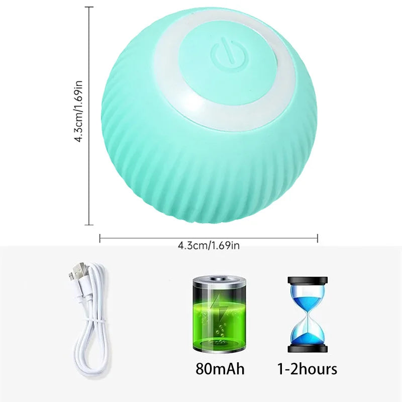 Smart Interactive Electronic Pet Cat Ball Eco-Friendly Automatic Rolling Indoor Play Kitten Training Toys