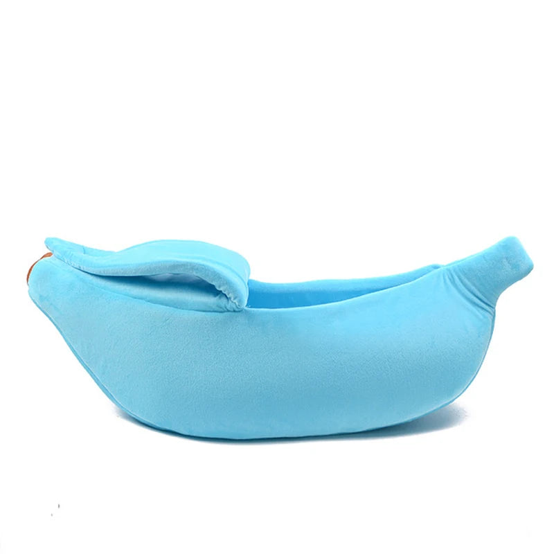 Banana Shape Cat Bed House Mat Warm Durable Portable Winter Coral Fleece Removable Cover Cat Supplies