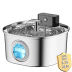 OEM 108oz/3.2L Stainless Steel Cat Water Fountain 4000mah Battery ODM Custom Wireless Automatic Drinking Fountain Dual Outlet
