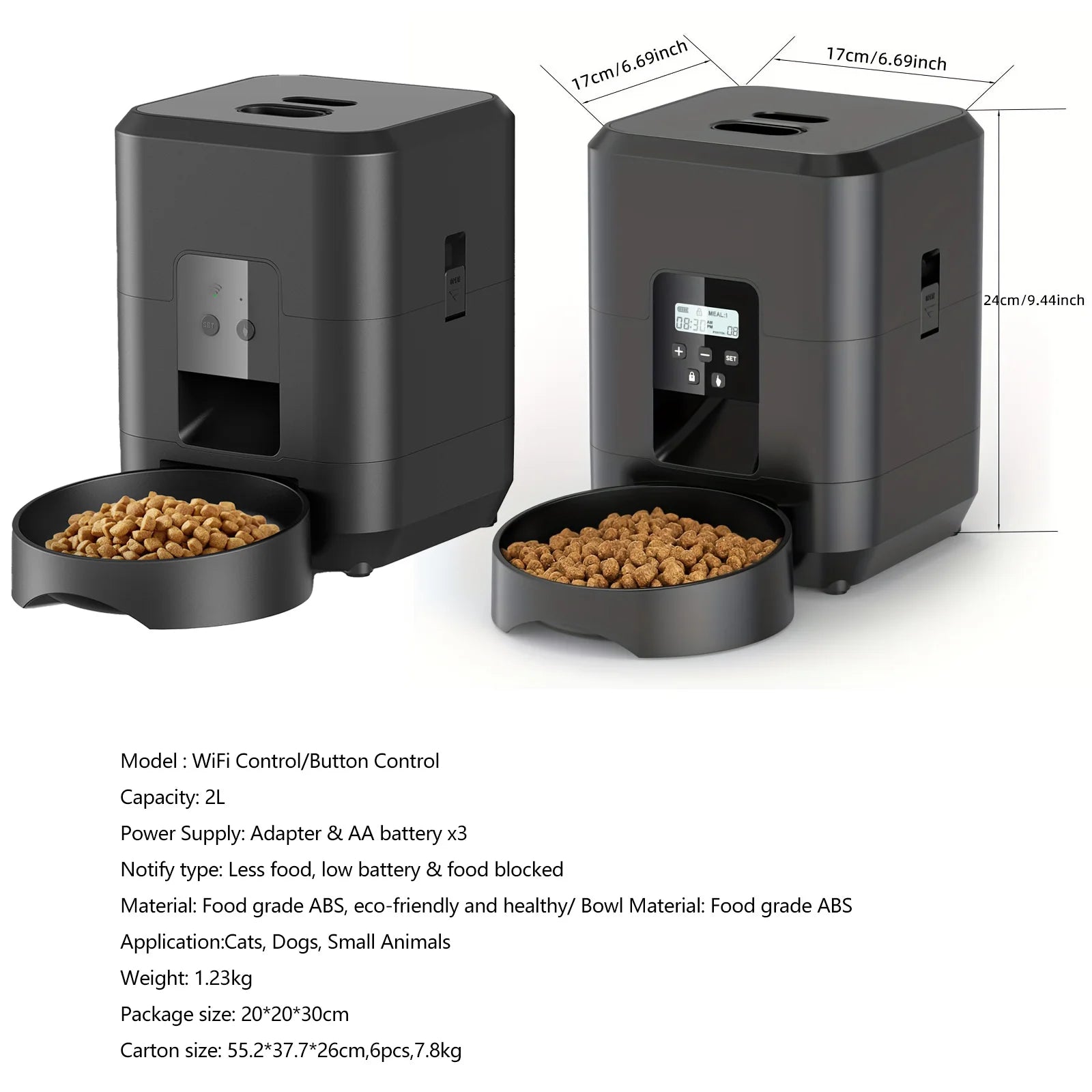 2L Smart Cat Feeder Automatic Dog Feeder Dog Dry Food Dispenser Timed Quantitative APP Control Automatic Cat Feeder Pet Dog Bowl