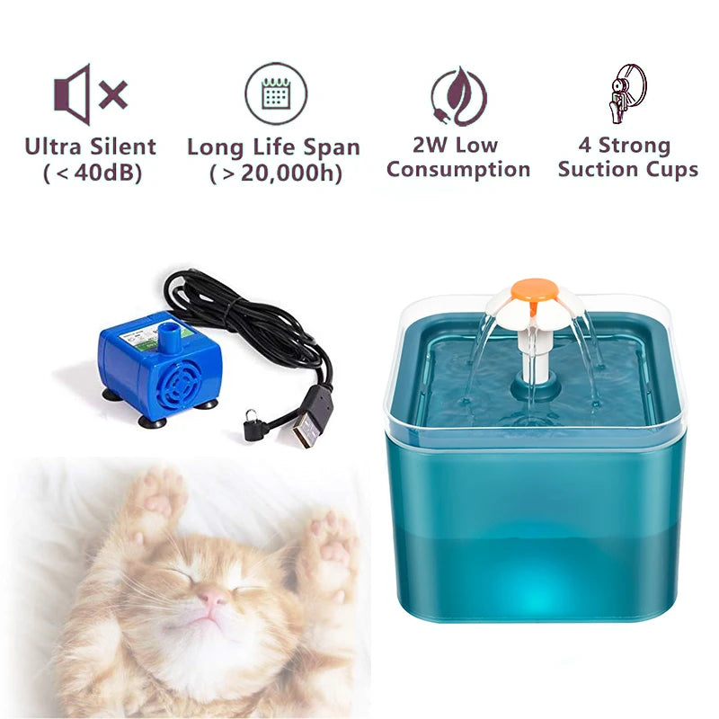 Electronic Pet Water Dispenser Automatic Pet Drinking Feeder Cat Water Fountain LED Water Level Display Cat Products