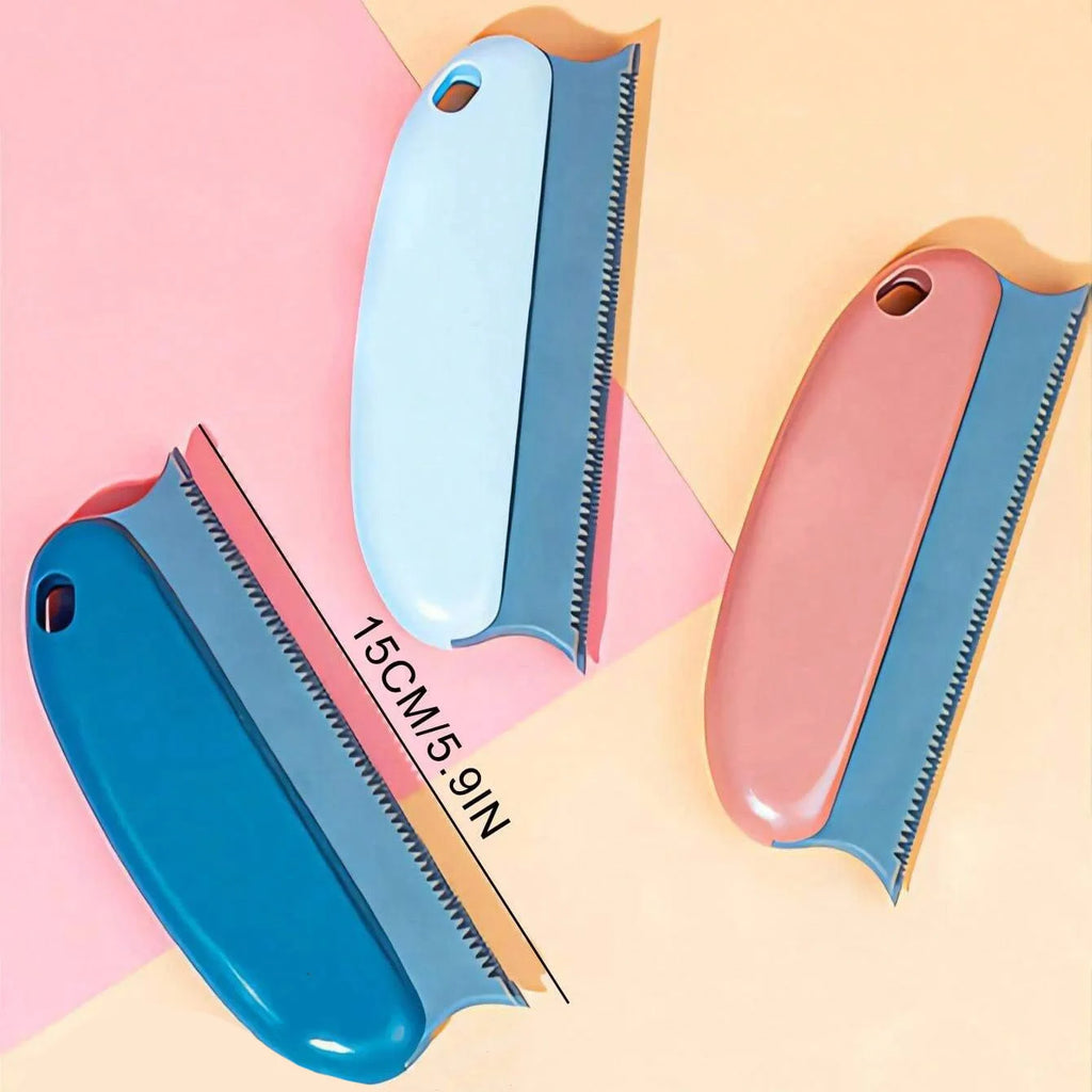 Effective Portable Plastic Pet Hair Remover Brush for Cats and Dogs Gently Shaves Wool and Cleans Fur for a Neat Home