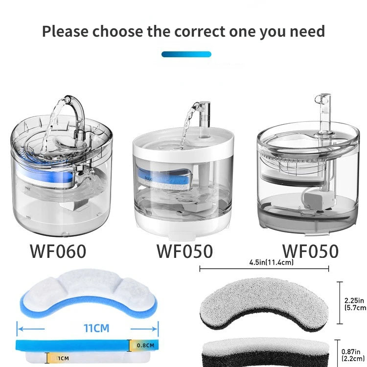 Automatic Cat & Dog Water Dispenser Filters Replacement Pet Fountain Filters with Rounded Bowls Charge Power Source