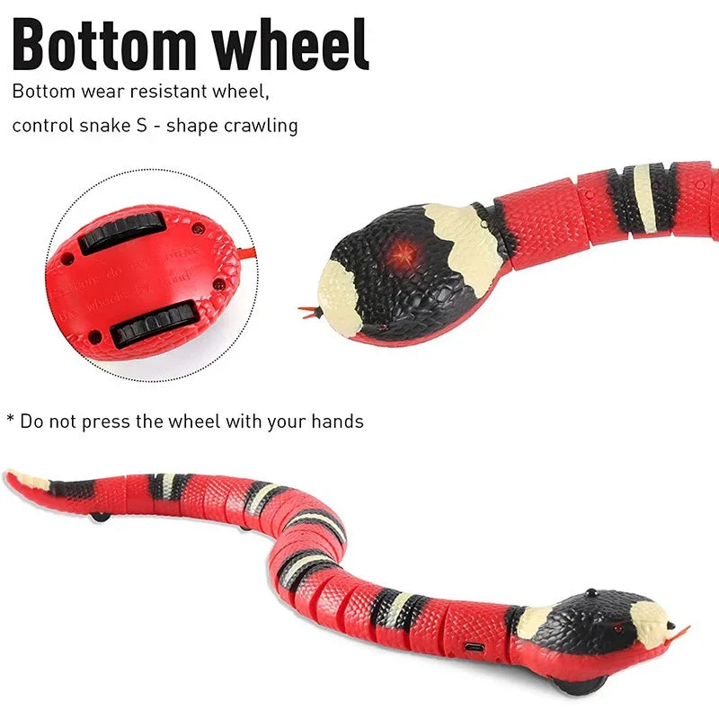 Automatic Cat Toys Interactive Smart Sensing Snake Tease Toys for Cats USB Charging Cat Accessories Game Play Toys
