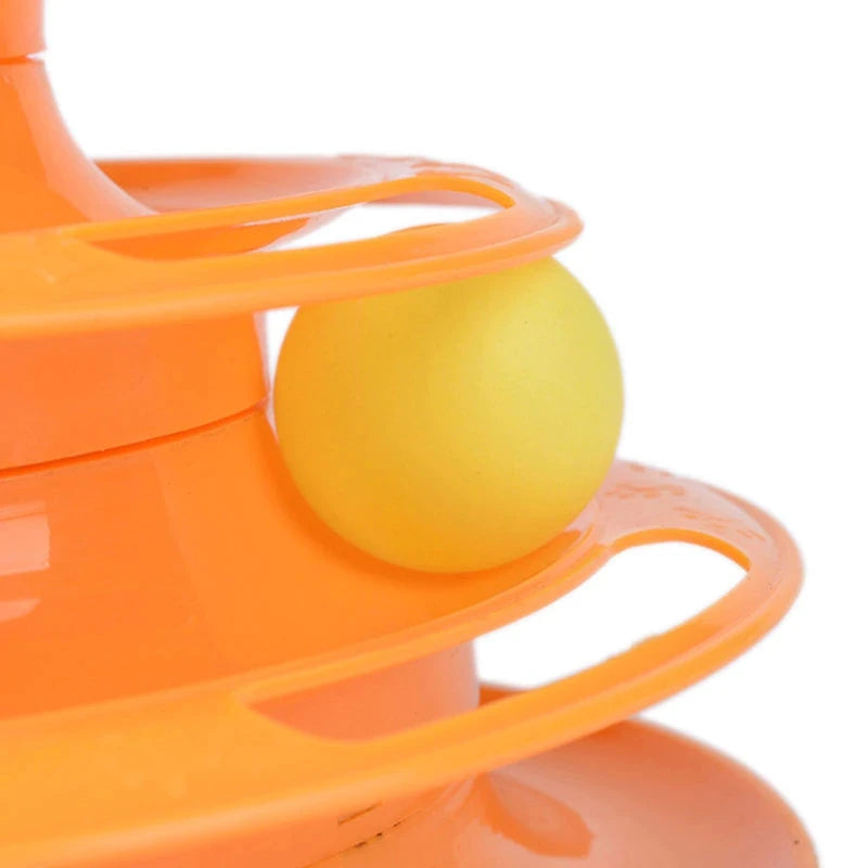 3-Level Interactive Plastic Cat Toy Pet Training Roller Amusement Plate Balls Puzzle Mental Physical Exercise Sustainable