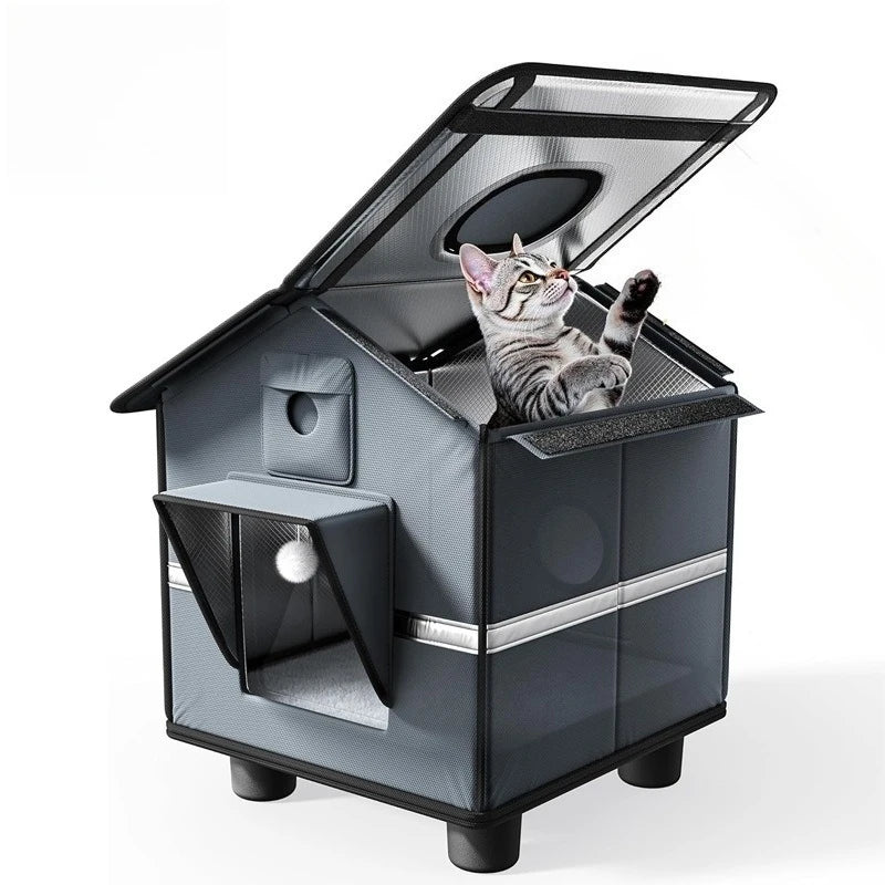Custom 2026 New Foldable Portable Cat House Outdoor Waterproof Cat Nest Cat Villa Four Seasons Universal All-Closed Pet Nest