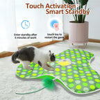 Interactive Cat Toy Automatic Cat Toys for Indoor Cats Hide Seek Cat Toy with Motion Activated Moving Feather USB Rechargeable