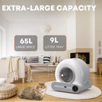 Tonepie 65L Automatic Cat Litter Box Smart App Control Self Cleaning Litter Box Fully Enclosed Pet Toilet Cat Litter Box