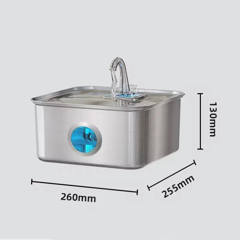 7L Bulk Custom Stainless Steel Smart Cat Water Fountain Pet Dog Drinker Automatic Dog Water Dispenser Custom Logo OEM ODM