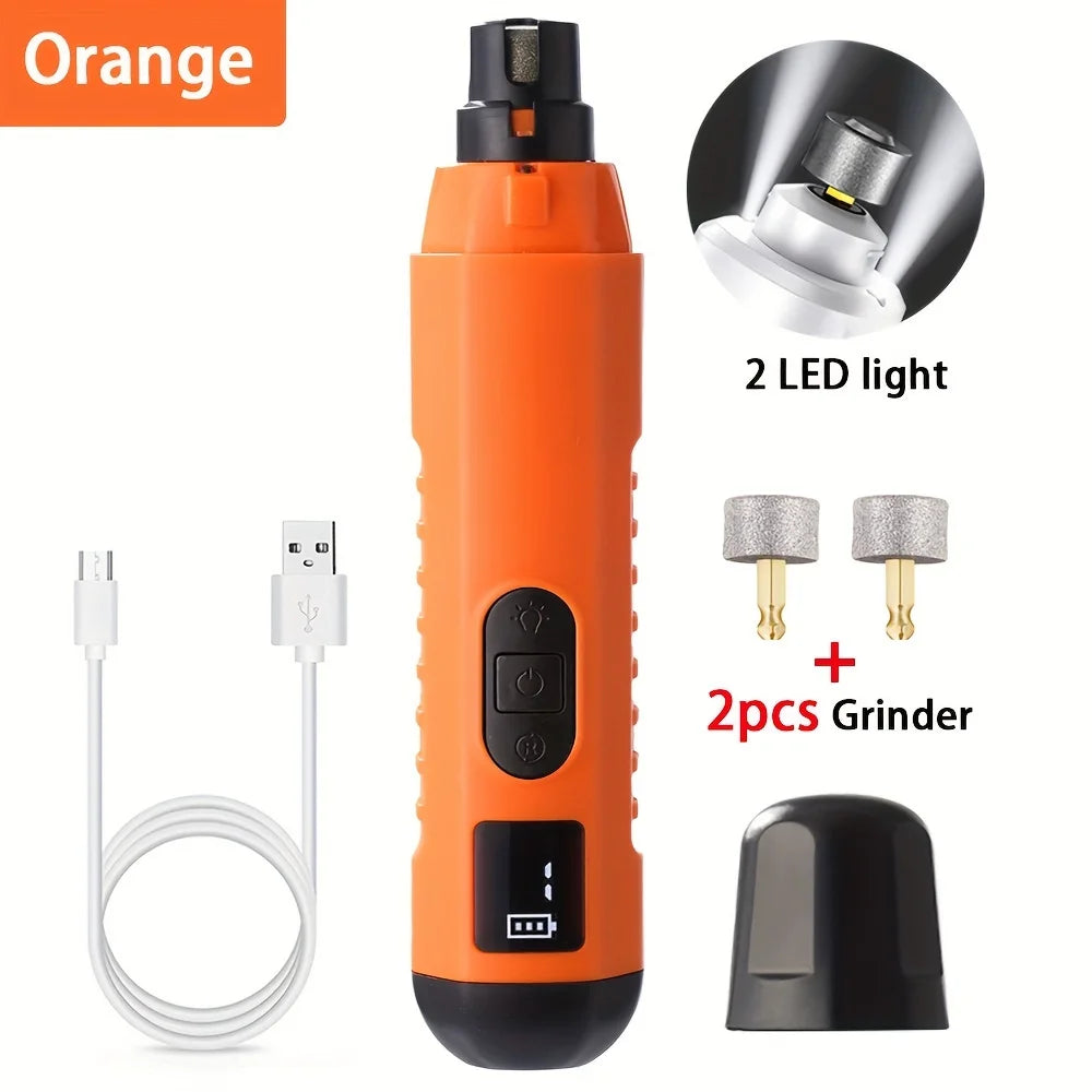 Dog Nail Grinder With 2 Led Lights Pet Nail Grinder Rechargeable Pet Smart Dog Nail Trimmer for Large Medium and Small Dogs