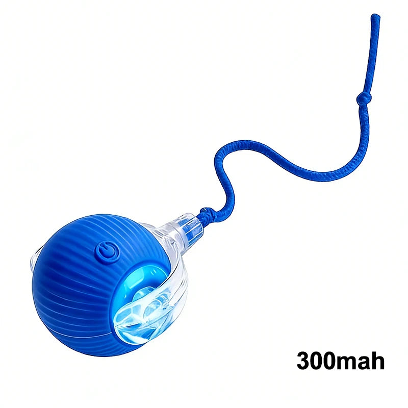 Electric Cat Toy Ball with Tail Rope 300mah USB Rechargeable Self-Moving Rolling Robot Mouse for Indoor Exercise for Kitten