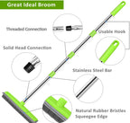 Adjustable Pet Hair Broom Stainless Steel Floor Brush Carpet Dog Hair Remover Broom Household Dog Cleaning Squeegee Long Handle