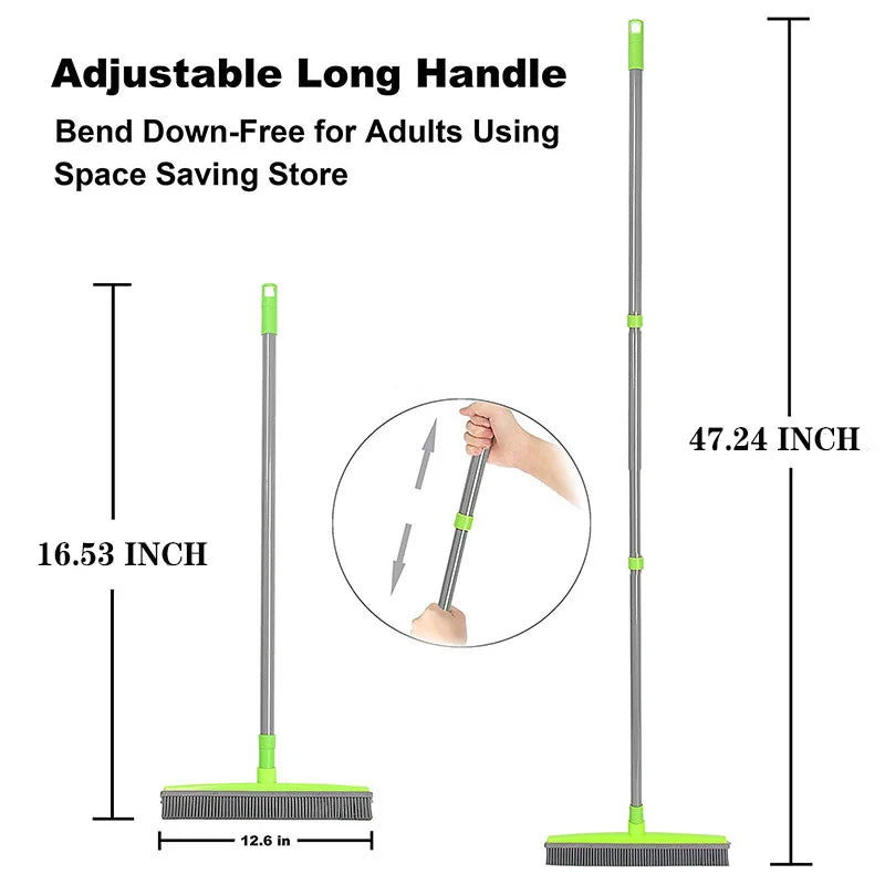 Adjustable Rubber Pet Hair Removal Broom Brush Dust Scraper Carpet Sweeper Wash Mop Telescopic Window Car Floor Cleaner