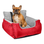 Dog Car Seat for Small Dogs Detachable and Washable Soft Dog Booster Seats with Storage Pockets Leash Pet Car Travel Carrier Bed
