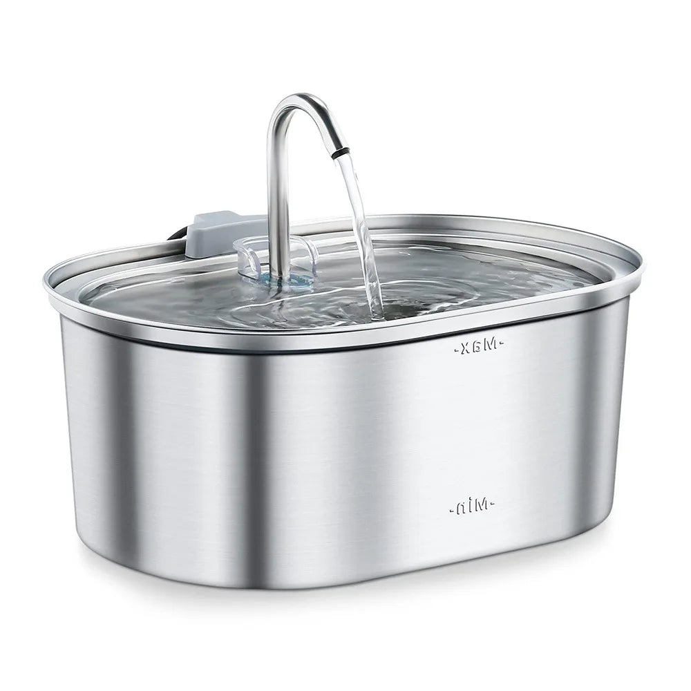 Best Seller OEM 3.2L Stainless Steel Cat Water Fountain Automatic Pet Water Dispenser with Charging Power Source