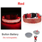 Adjustable Nylon LED Dog Collar Luminous Leopard Print Glowing Lights Electronic Pet Collars Night Safety Flashlight LED Collars