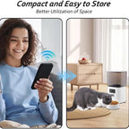 Smart Camera Automatic Cat Feeder for 2 Cats 5L Food Dispenser with 2 Stainless Steel Bowl App Control Smart Pet Feeder