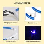 LED Light Dog Collar Waterproof Glow-in-the-Dark Pet Collar Reflective Luxury Nylon TPU Cuttable Puppy Collar Small Large Dogs