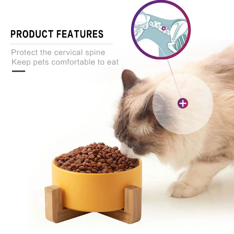 Ceramic Pet Bowl Cat Dogs Feeding Matted Elevated Dog Bowl Double Bowls Pet Food Water Feeder Wholesale Pet Manufacturer