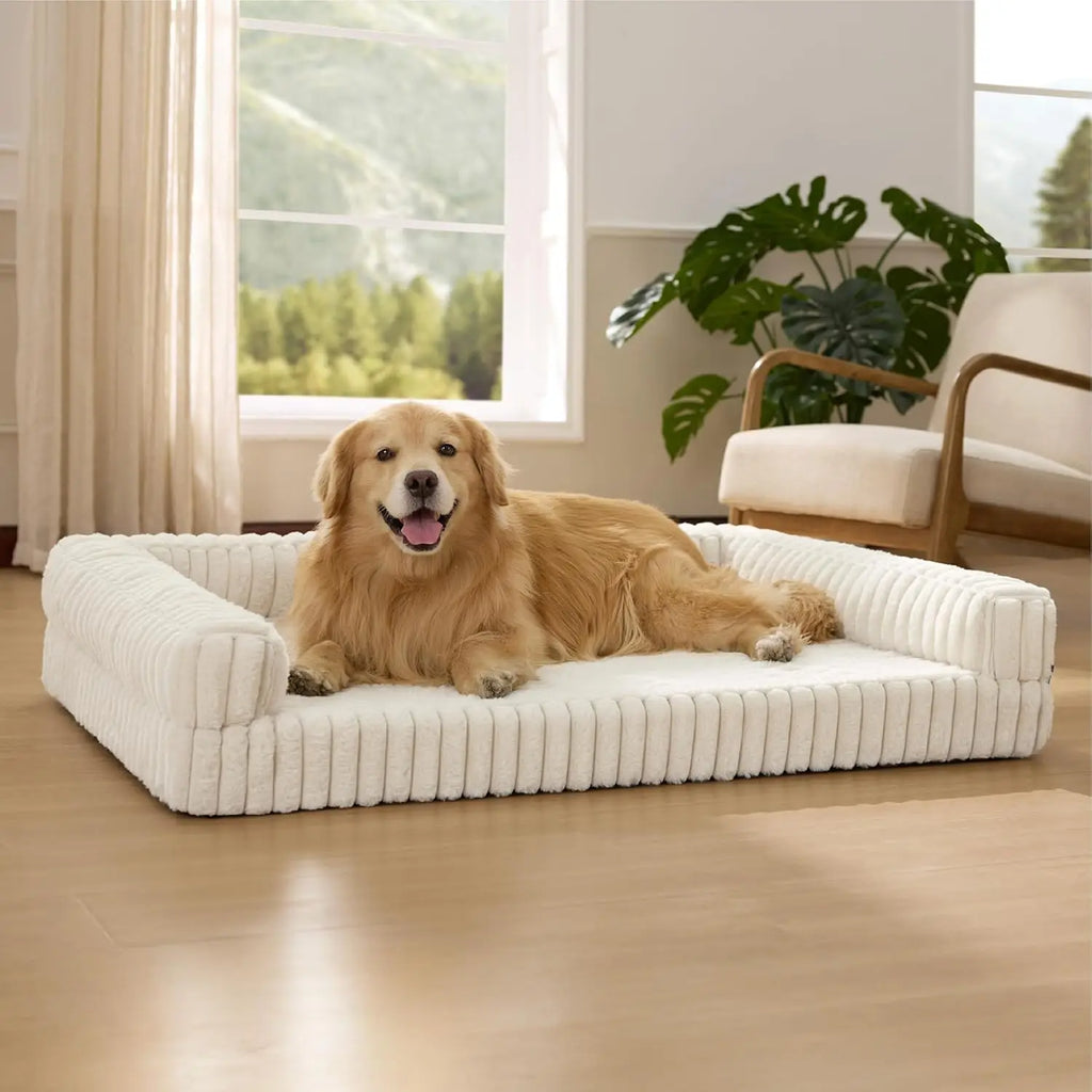 Orthopedic Pet Bed for Large Sized Dogs Waterproof Memory Foam with Removable Egg-Crate Foam Non-Slip Bottom Pet Couch Sofa
