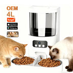 OEM 4L Smart WIFI APP Control Automatic Cat Feeder with Camera Smart Cat Feeder Stainless Steel Bowls Pet Feeder HD Pixel