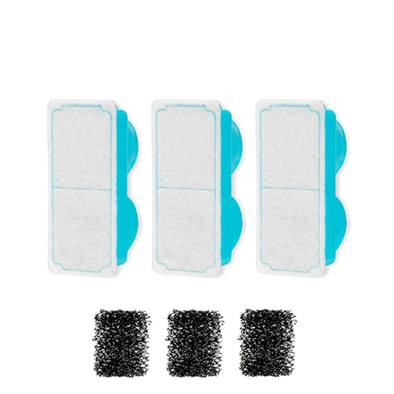 3pcs Smart Cat Water Fountain Filters for 108oz/3.2L Wireless Cat Water Fountain Battery Operated Stainless Steel Pet Feeder