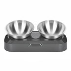 Stainless Steel Pet Bowl Cat Double Bowls With Raised Stand Non-slip Cat Food Water Dog Bowls Neck Care Dog Feeder Pet Supplies