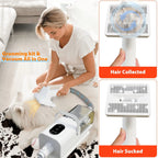 8-in-1 Professional Dog Grooming Vacuum Kit Portable Easy Use Strong Pet Hair Removal 6 Guide Combs Plastic Pet Grooming Tools