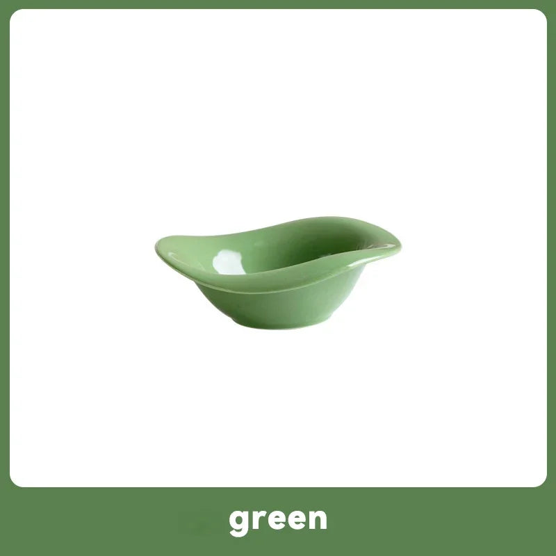 Raised Tilted Cat Food Water Bowl Pet Dog Elevated Drinking Eating Bowls with Wooden Stand Puppy Kitten Feeding Ceramic Cat Bowl