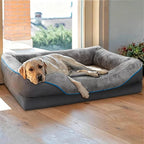 Large Orthopedic Dog Bed Memory Foam Pet Sofa Couch Waterproof Elevated Cushion Warm Puppy Bolster Couch Removable Cover