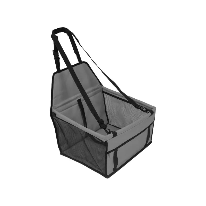 Folding Dog Car Seat Travel Booster Seat Safety Belt Washable Breathable Double-Sided Cushion Storage Pocket Summer Pet