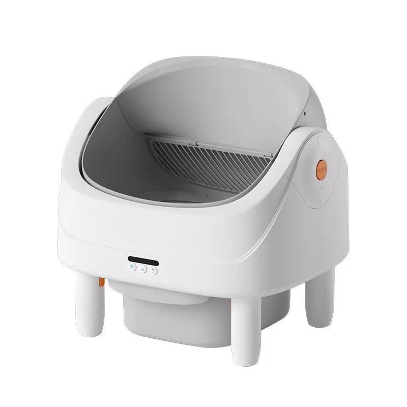 Custom Open-Top Automatic Cat Litter Box Self-cleaning Litter Box for Cats APP Control Odor-Free Waste Disposal with Trash Bags