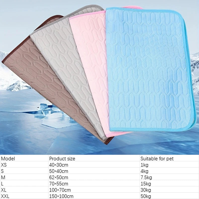 Modern Soft Summer Pet Cooling Mat & Sleeping Pad for Dogs & Cats Sweat-Absorbent Surface Lightweight