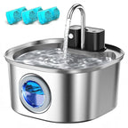 108oz/3.2L Wireless Cat Water Fountain Stainless Steel OEM 4000mah Battery Operated Automatic Pet Water Dispenser 2 1 Portable