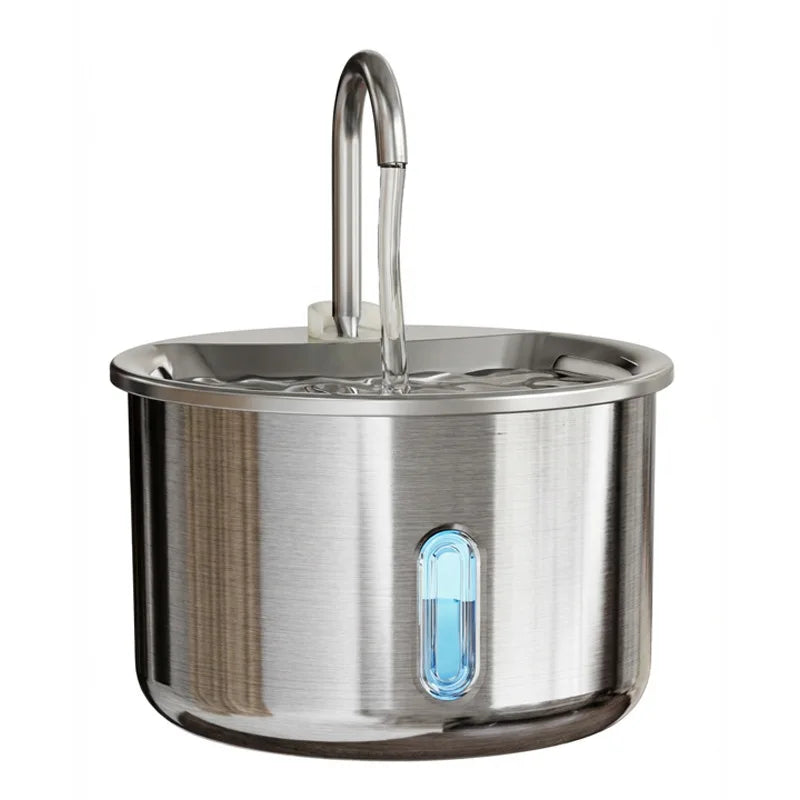 2026 New OEM 2L Automatic Cat Water Fountain Stainless Steel Portable Design 3 Stage Filtration with Pump for Cats Fountain