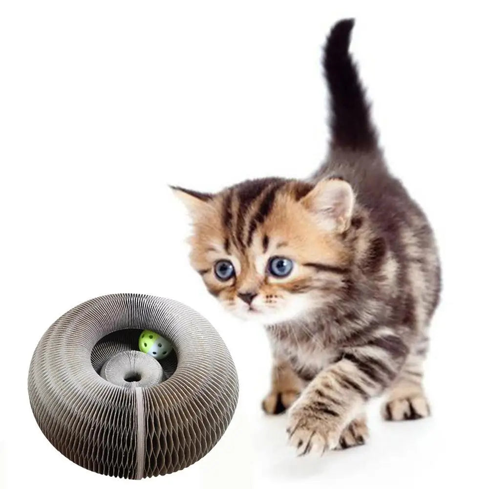 Eco-Friendly Magic Organ Cat Scratching Board with Bell and Grinding Claw Paper Material Climbing Frame for Cats