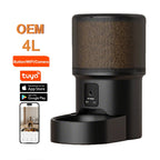 OEM 4L Automatic Cat Feeder with Camera 2.4G WiFi Pet Food Dispenser Smart Voice Recorder APP Control with Stainless Steel Bowl