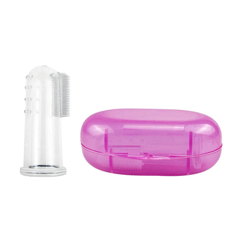 Silicone Pet Finger Brush Soft Dog Toothbrush Teeth Cleaning Tool Bad Breath Tartar Non-toxic Designer Dog Cleaning Pet Supplies