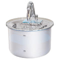 2026 New OEM Automatic Cat Water Fountain USB Charging 2.2L Transparent Stainless Steel Pet Water Dispenser